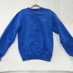 Champion Crew Neck Pullover Sweatshirt Size S Blue Long Sleeve Logo C67